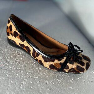 Nurture by Lamaze SZ 6 Ballet Flats Leopard Animal Print Cow Hair Timeless Old $